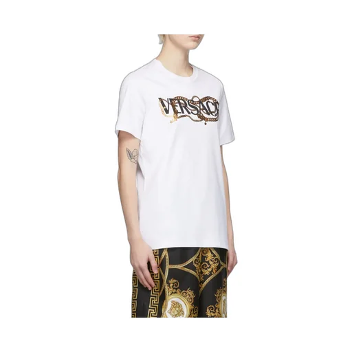Versace Logo Print Crewneck T-Shirt