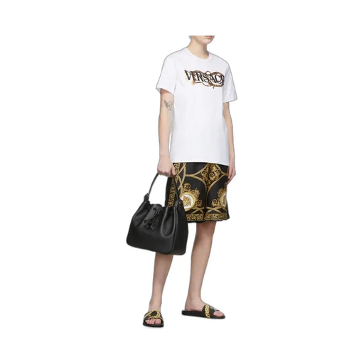 Versace Logo Print Crewneck T-Shirt