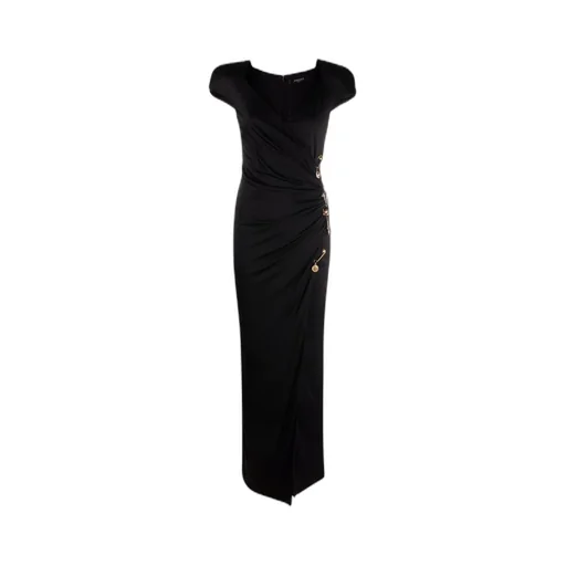 Safety Pin Draped Fitted Dress