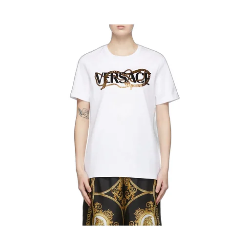 Versace Logo Print Crewneck T-Shirt