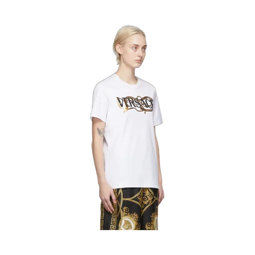 Versace Logo Print Crewneck T-Shirt