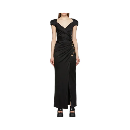 Safety Pin Draped Fitted Dress