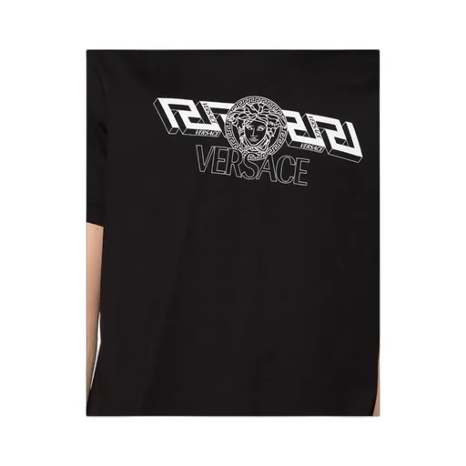 Versace Logo Printed Crewneck T-Shirt