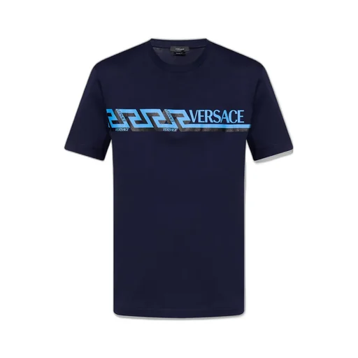 Versace Logo Printed Crewneck T-Shirt