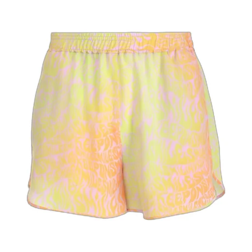 Stella Mccartney Curved Hem Slogan Printed Shorts