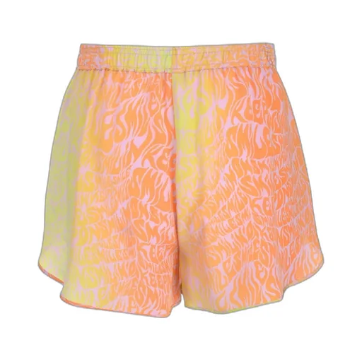 Stella Mccartney Curved Hem Slogan Printed Shorts