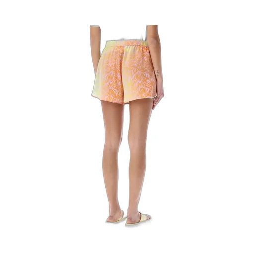Stella Mccartney Curved Hem Slogan Printed Shorts