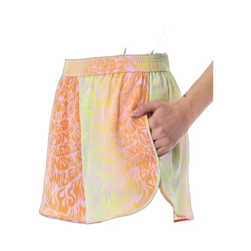 Stella Mccartney Curved Hem Slogan Printed Shorts
