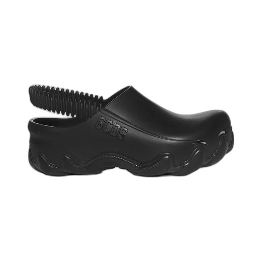 Embossed-Logo Slingback Clogs