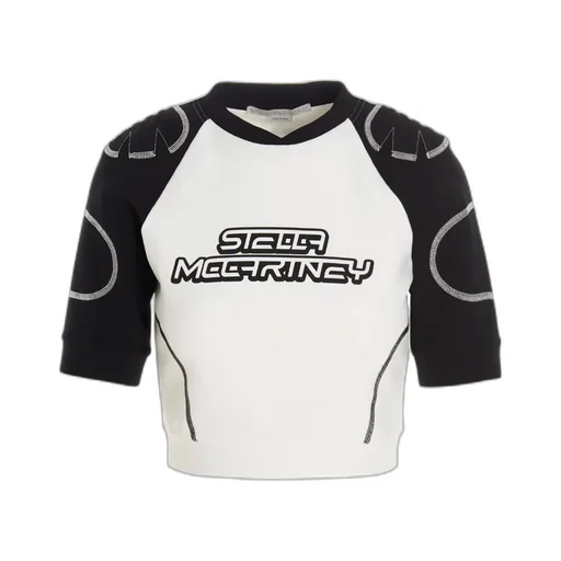 Stella Mccartney Logo Printed Cropped T-Shirt