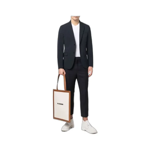 Jil Sander Logo Printed Open Top Tote Bag