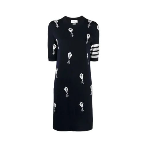 4-Bar Striped Knitted Dress