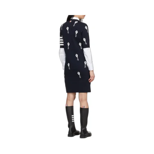 4-Bar Striped Knitted Dress