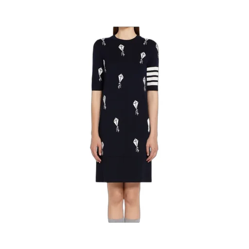 4-Bar Striped Knitted Dress