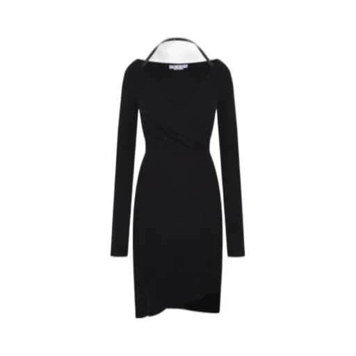 Halterneck-Strap Asymmetric Dress