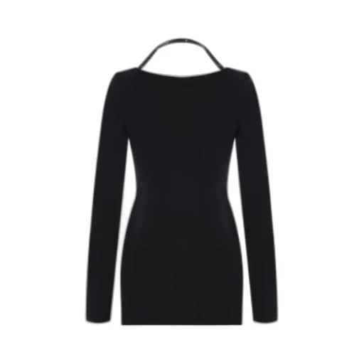Halterneck-Strap Asymmetric Dress