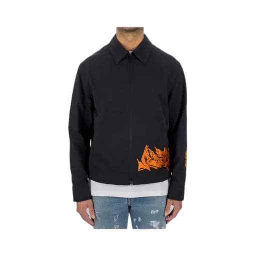 Off-White Zip-Up Long-Sleeved Jacket