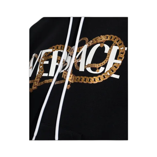 Versace Logo Print Drawstring Hoodie