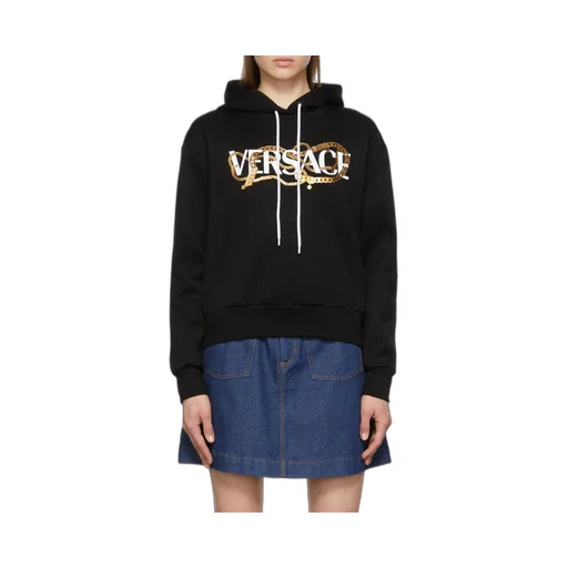 Versace Logo Print Drawstring Hoodie