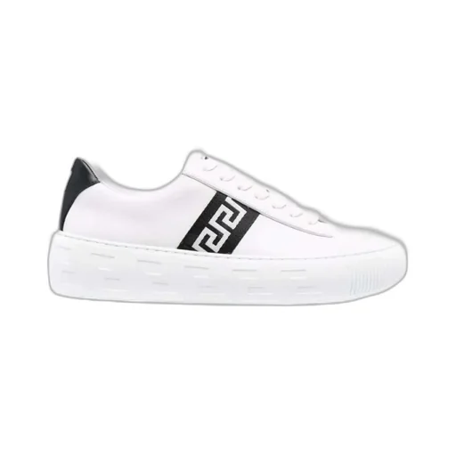 Versace Greca-Printed Lace-Up Sneakers