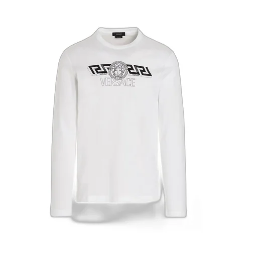 Versace Logo Print Long-Sleeved T-Shirt