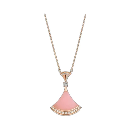 Diamond-Encrusted Fan Pendant Necklace