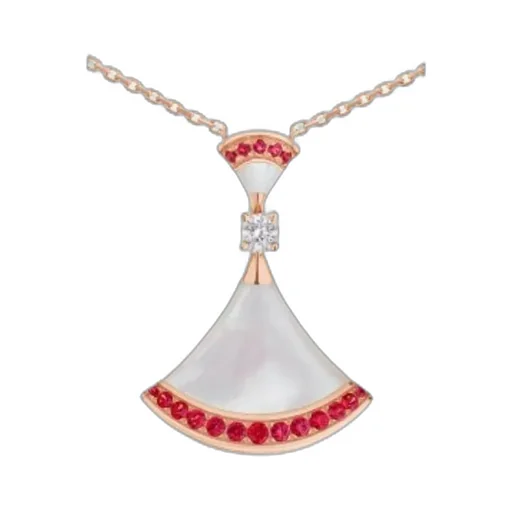 Diamond-Encrusted Fan Pendant Necklace