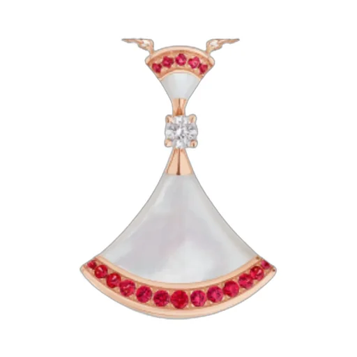 Diamond-Encrusted Fan Pendant Necklace