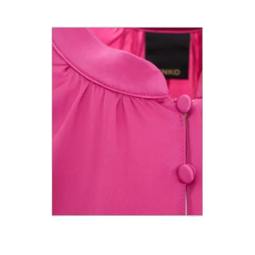Pinko Satin Button-Up Sleeveless Blouse