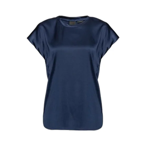 Short-Sleeve Silk Blouse