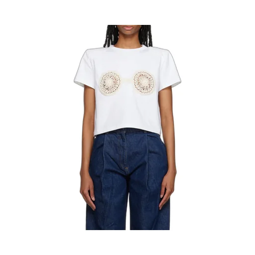 Magda Butrym Crochet Bra Crewneck T-Shirt