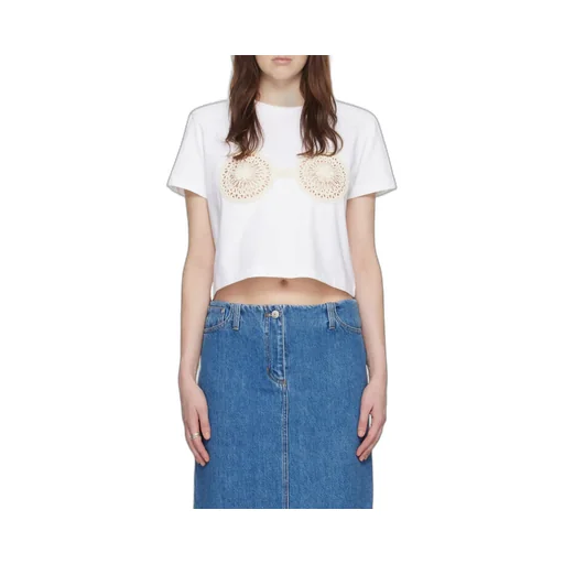 Magda Butrym Crochet Bra Crewneck T-Shirt