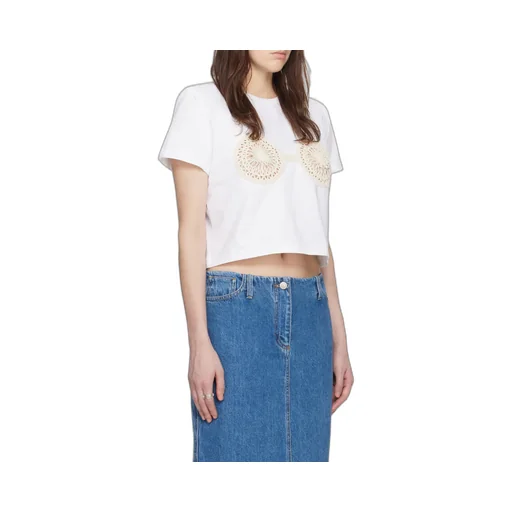 Magda Butrym Crochet Bra Crewneck T-Shirt