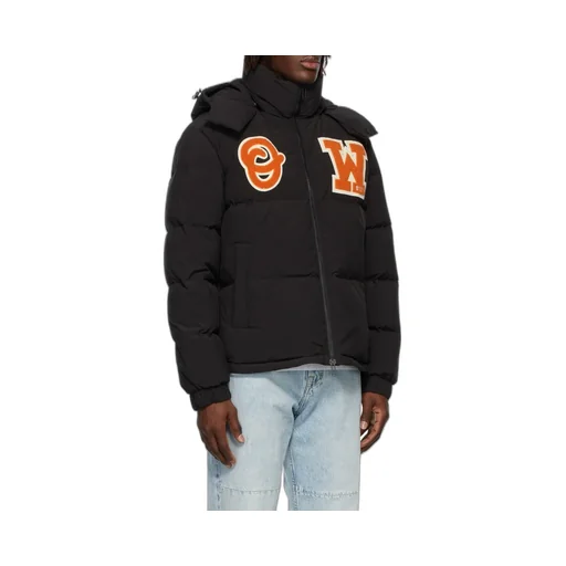 Off-White Zip-Up Long-Sleeved Puffer Coat