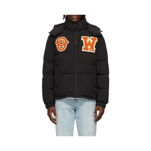 Off-White Zip-Up Long-Sleeved Puffer Coat