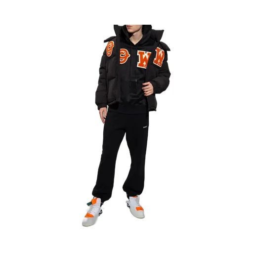 Off-White Zip-Up Long-Sleeved Puffer Coat