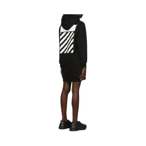 Diag-Stripe Hoodie Dress