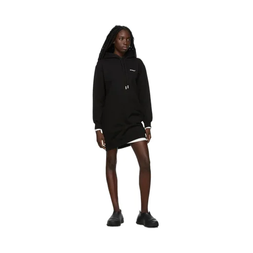 Diag-Stripe Hoodie Dress