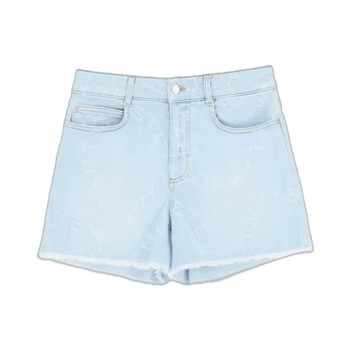 Stella Mccartney Laser Logo Denim Shorts