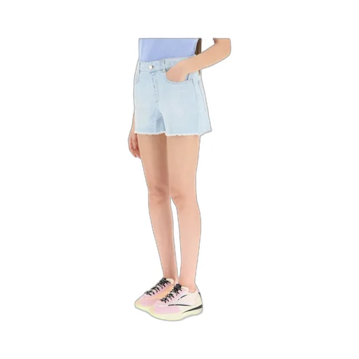 Stella Mccartney Laser Logo Denim Shorts