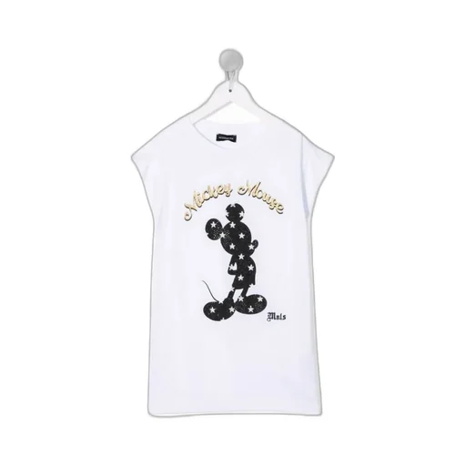 Monnalisa Mickey-Printed Crewneck T-Shirt