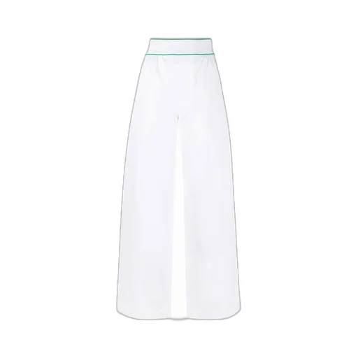 Bottega Veneta Logo Waistband Wide Leg Trousers