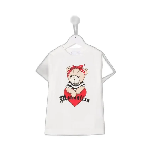 Monnalisa Teddy Bear-Printed Crewneck T-Shirt