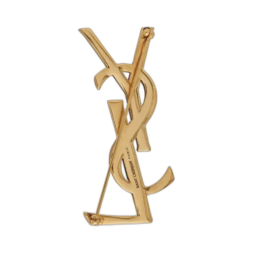 Saint Laurent Logo Plaque Brooch