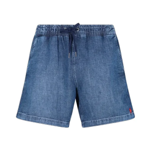 Polo Ralph Lauren Logo Embroidered Drawstring Denim Shorts