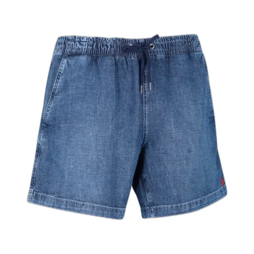 Polo Ralph Lauren Logo Embroidered Drawstring Denim Shorts
