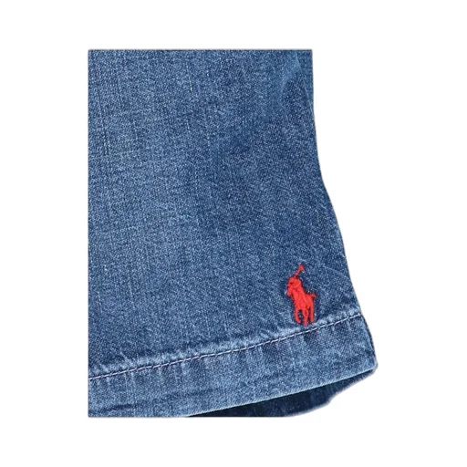 Polo Ralph Lauren Logo Embroidered Drawstring Denim Shorts