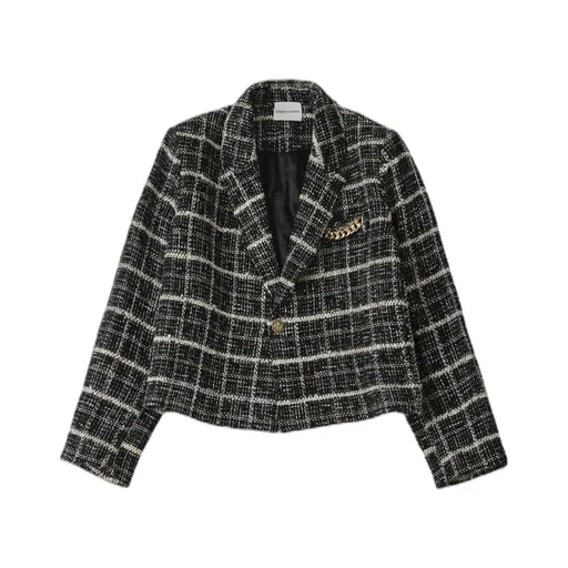 Checked Lapel Blazer