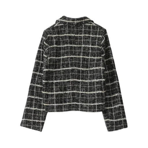 Checked Lapel Blazer