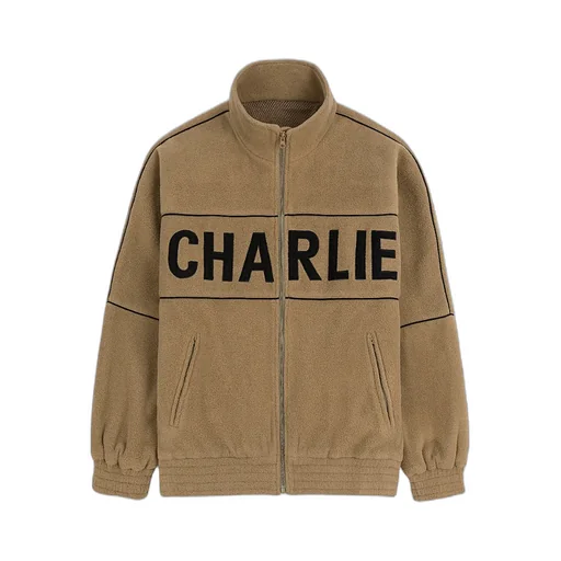 Stand-Collar Logo Casual Jacket